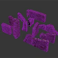 Red Brick Wall Scene Components With Various Shapes And Textured Surfaces
