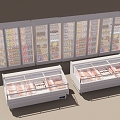 Freezer Refrigerator Fresh Cabinet Supermarket Freezer Beverage Cabinet 3d model