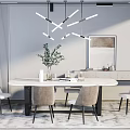 Modern Dining Table and Chair Combination Dining Table and Chair 3d model