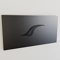 Black Wall Panel With Curved Perforated Design For Modern Interior 3d model