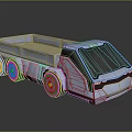 Futuristic Truck With Metallic Finish Six Wheels Sleek Exterior And Open Cargo Bed