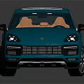 Blue SUV Car With Transparent Roof Orange Interior Sporty Wheels And Modern Design