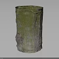 Plant Inspired Decorative Container With Natural Bark Texture And Green Purple Hues