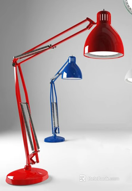 Colorful Modern Table Lamps With Red Blue And White Designs For Home Decor 3d model 