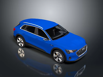 Blue Audi SUV Exterior Design With Glossy Finish And Alloy Wheels 3d model