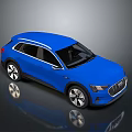 Blue Audi SUV Exterior Design With Glossy Finish And Alloy Wheels