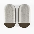 Modern Silver Wall Lamps with Cracked Texture and Dark Brown Base Design 3d model