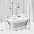 Baby Bath Tub With Colorful Balls Hanging Toys And Swim Ring For Daily Wash Supplies