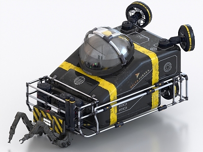 Deep-sea excavator Marine operation equipment Submersible 3d model