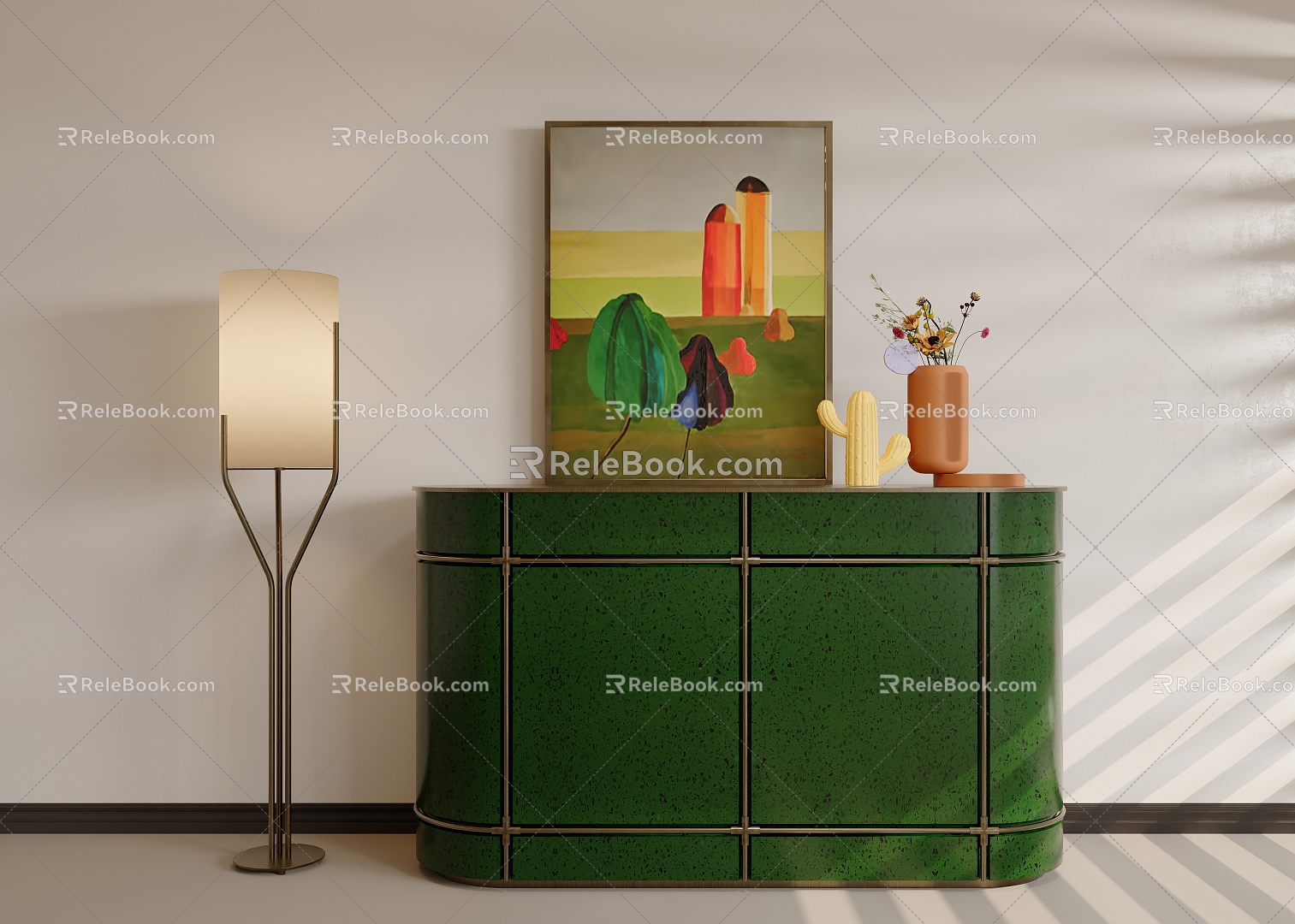 Modern Green Sideboard 3d model