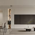 Elegant Modern Living Dining Room Interior Design With Sofa Coffee Table And Dining Chairs