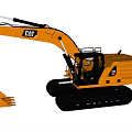 Yellow CAT Crawler Type Excavator With Large Bucket And Operator Cab 3d model