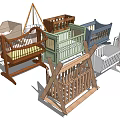 Various Stylish Baby Cribs In Green Blue White And Wooden Designs