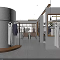 XMILA Clothing Store with Mannequins Display Plants Lighting And Shiny Floor