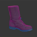 Gray High Top Boots With Yellow Inner And Textured Sole For Daily Use
