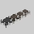 Modern Minimalist Solid Wood Round Dining Table With Four Beige Upholstered Dining Chairs Set
