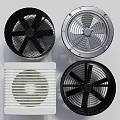 Various Styles of Air Conditioner Fans in Black Silver and White Designs for Home Use