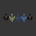 Colorful Game Movie Dragon Characters Arranged in a Row with Metallic Shine