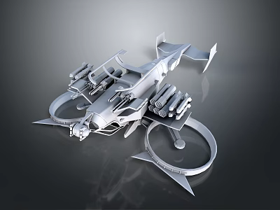 Futuristic Metallic Mechanical Structure With Circular Components And 3D Design Elements 3d model