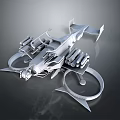 Futuristic Metallic Mechanical Structure With Circular Components And 3D Design Elements 3d model