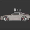 Stylish Brown Sports Car With Roof Rack Carrying Luggage on Top