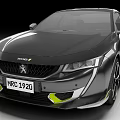 Peugeot Black Sedan With Modern Design Front Grille And Yellow Accents