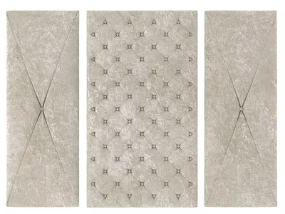 Modern Fabric Upholstered Wall Panels With Diamond Tufting And Decorative Stitch Details 3d model