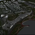 Aerial View Planning of Modern Waterfront Urban Development With Green Spaces And Roads