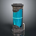 Modern sci-fi equipment life-support capsule life-support system incubator 3d model