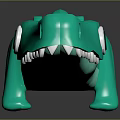 Green Rubber Crocodile Toy With Spiky Back And Black Eyes For Kids Play