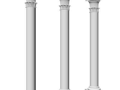 Roman Columns In Classical Design With White Color And Architectural Elements 3d model