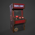 Retro Arcade Machine In Console Game Store With Red Brown Design And Joystick Buttons