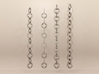 Iron Chain Metal Chain Fastener Buckle Metal Strip 3d model