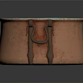 Rustic Copper Container With Turquoise Rim And Metal Handles For Daily Use