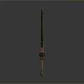 Fantasy Character Wielding Ornate Green Glowing Sword With Decorative Handle