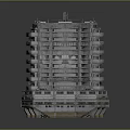 Modern Multi story Building Model Featuring Complex Structure Balconies And Geometric Design 3d model
