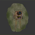Modern Trolley Ancient Frame Car Frame Car Board Carriage 3d model