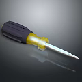 Professional Hardware Screwdriver with Black Handle Yellow Grip and Silver Tip for Home Repair