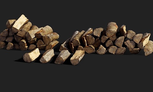 Modern Wood Chip Pile Wood Firewood Pile 3d model