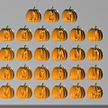 Pumpkin Shaped Inflatable Letters A to Z With Smiling Face Design 3d model