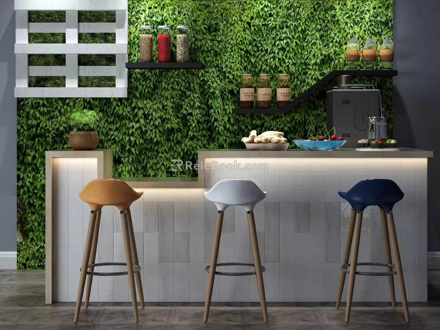 Modern reception desk 3d model