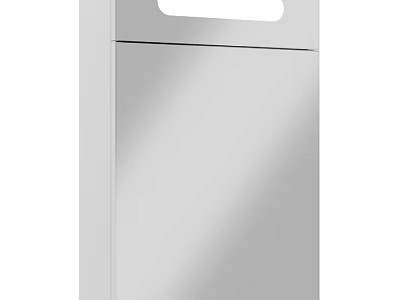 Sleek Modern Bathroom Vanity With Silver Mirror And Wall Mounted Cabinet Design 3d model