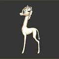 Cute Yellow Giraffe Toy With Orange Spots Red Eyes And Pink Horns
