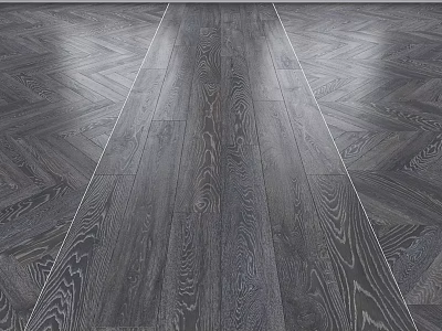 Dark Oak Wooden Flooring With Herringbone Pattern And Natural Grain Design 3d model