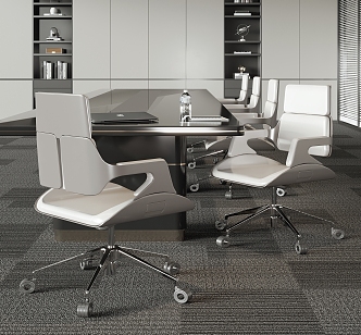 Office Chair Conference Table 3d model