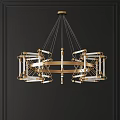 Sleek Modern Chandelier With Gold Geometric Frame And Crystal Accents Hanging Design