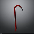 Red Curved Metal Hook Tool With Silver Tip For Industrial Applications