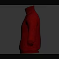 Cute Animal Wearing Red Turtleneck Sweater Standing On Gray Surface 3d model