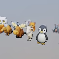 Cute Cartoon Animal Toys Collection Featuring Fox Owl Elephant Tiger Penguin And Frog
