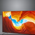 Modern Smart TV With Slim Design High Definition Screen And Vibrant Natural Landscape